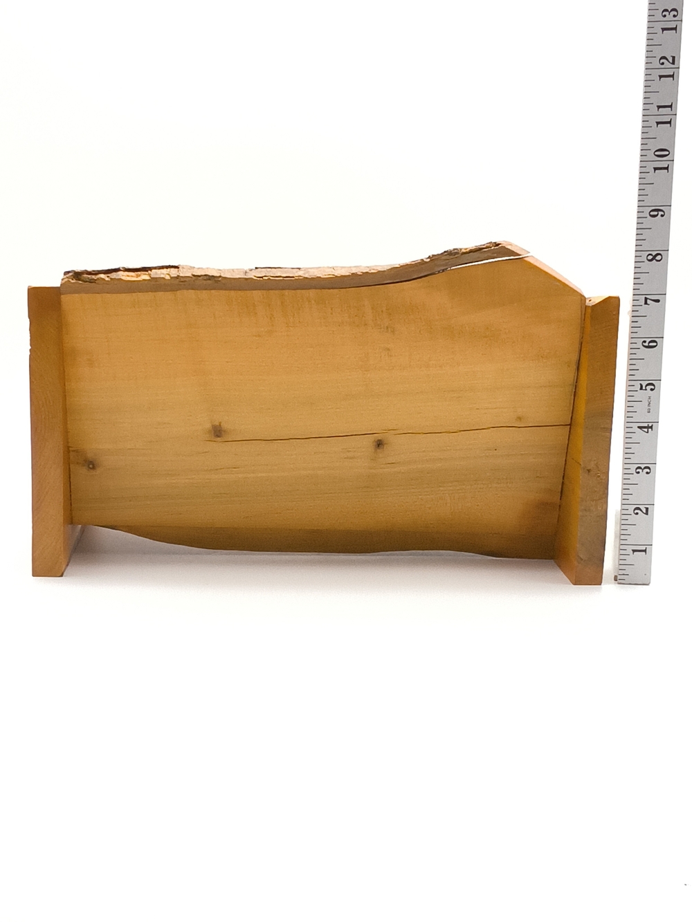 Handcrafted Live Edge Solid Wood Desktop Book Trough & Display Shelf - Picture 5 of 13